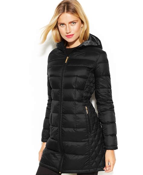 michael michael kors petite hooded packable down puffer coat|Michael Kors winter puffer jacket.